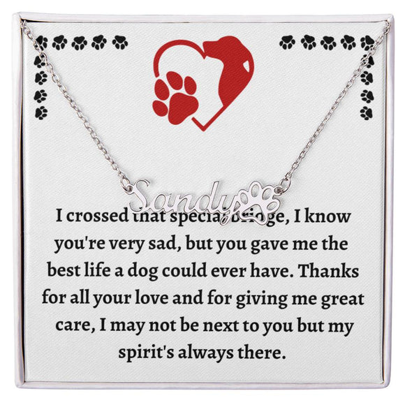 Loss of Dog Commemorative Necklace, Customized Pet Name Pendant, Healing Keepsake, Thoughtful Pet Loss Bereavement Present