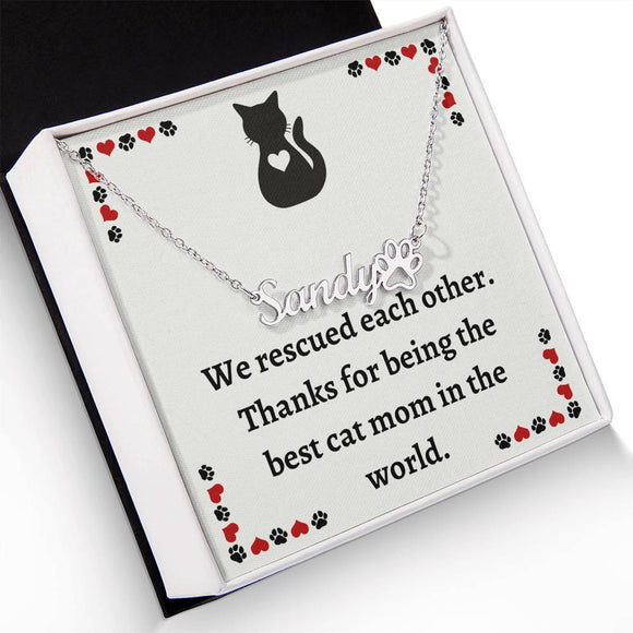 Personalized Cat Name Pendant – Unique Custom Pet Name Necklace - Thoughtful Gift for Cat Owners and Cat Moms, Custom Cat Lover Keepsake