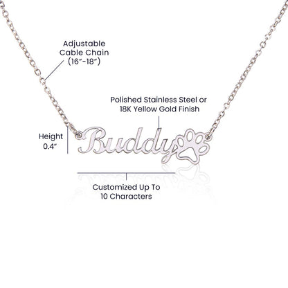 Loss of Dog Commemorative Necklace, Customized Pet Name Pendant, Healing Keepsake, Thoughtful Pet Loss Bereavement Present