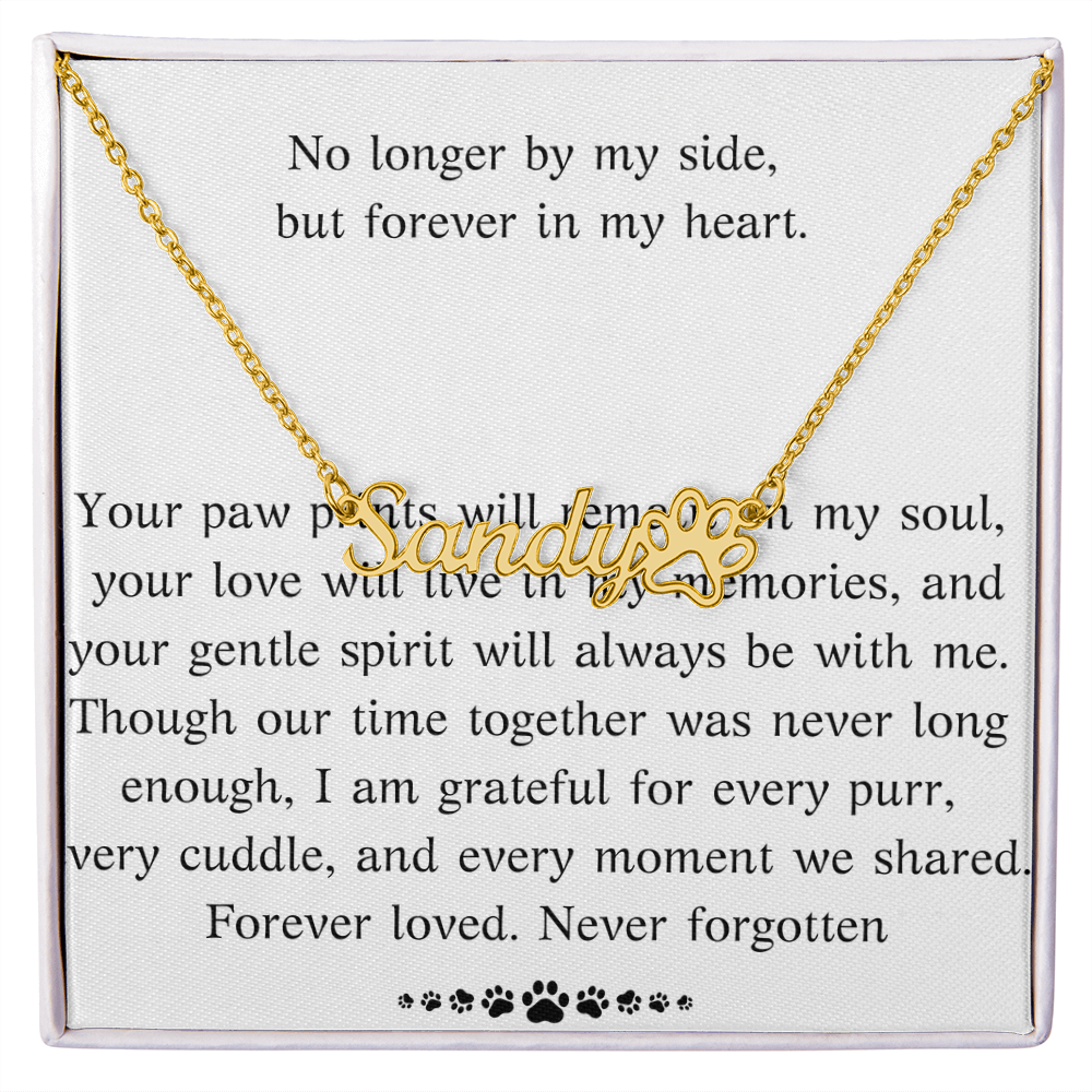 Custom Cat Memorial Necklace with Name, Pet Loss Keepsake Jewelry, In Loving Memory of Cat, Personalized Sympathy Gift for Cat Owner