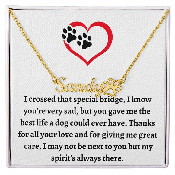 Pet Memorial, Pet Memorial Gift, Loss of Dog Gift, Pet Name Necklace, In Memory Of Pet Gift, Pet Loss Card, Pet Sympathy Card