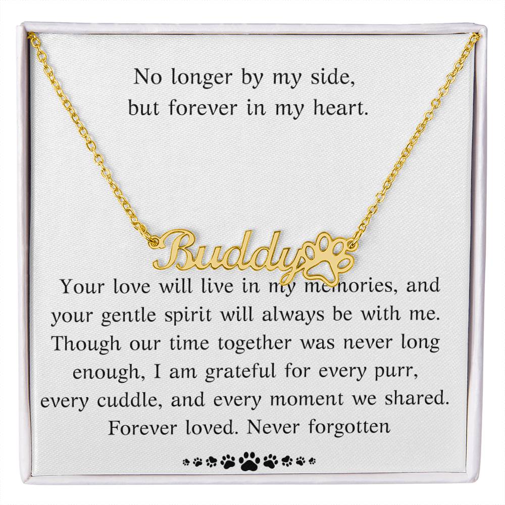 Personalized Cat Memorial Necklace, Custom Pet Loss Gift, Cat Remembrance Jewelry, Engraved Cat Name Necklace, Sympathy Gift for Cat Lover