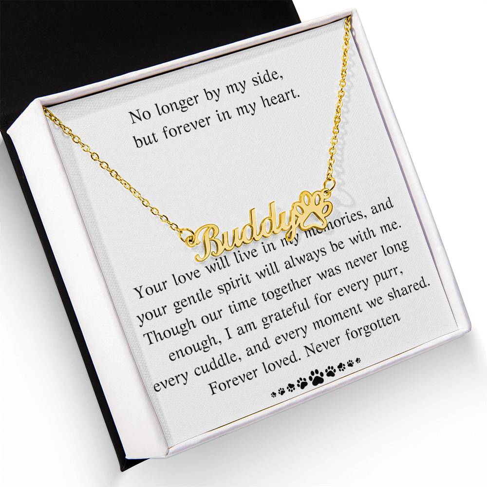 Personalized Cat Memorial Necklace, Custom Pet Loss Gift, Cat Remembrance Jewelry, Engraved Cat Name Necklace, Sympathy Gift for Cat Lover