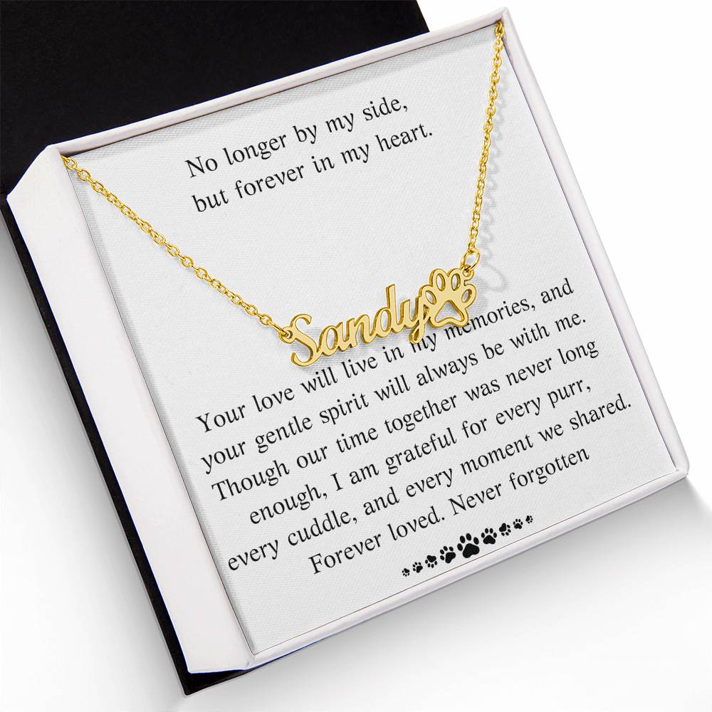 Personalized Cat Memorial Necklace, Custom Pet Loss Gift, Cat Remembrance Jewelry, Engraved Cat Name Necklace, Sympathy Gift for Cat Lover
