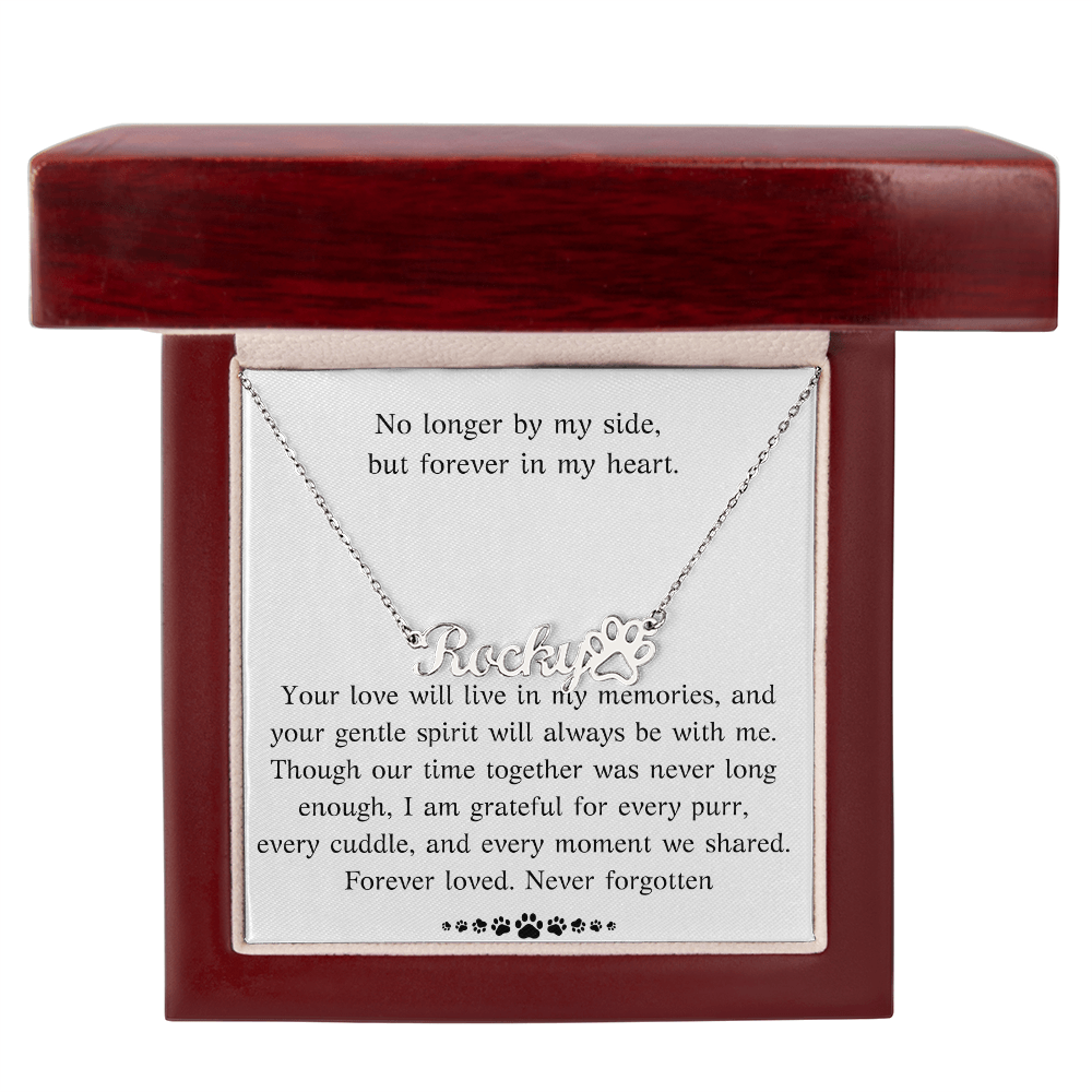 Personalized Cat Memorial Necklace, Custom Pet Loss Gift, Cat Remembrance Jewelry, Engraved Cat Name Necklace, Sympathy Gift for Cat Lover