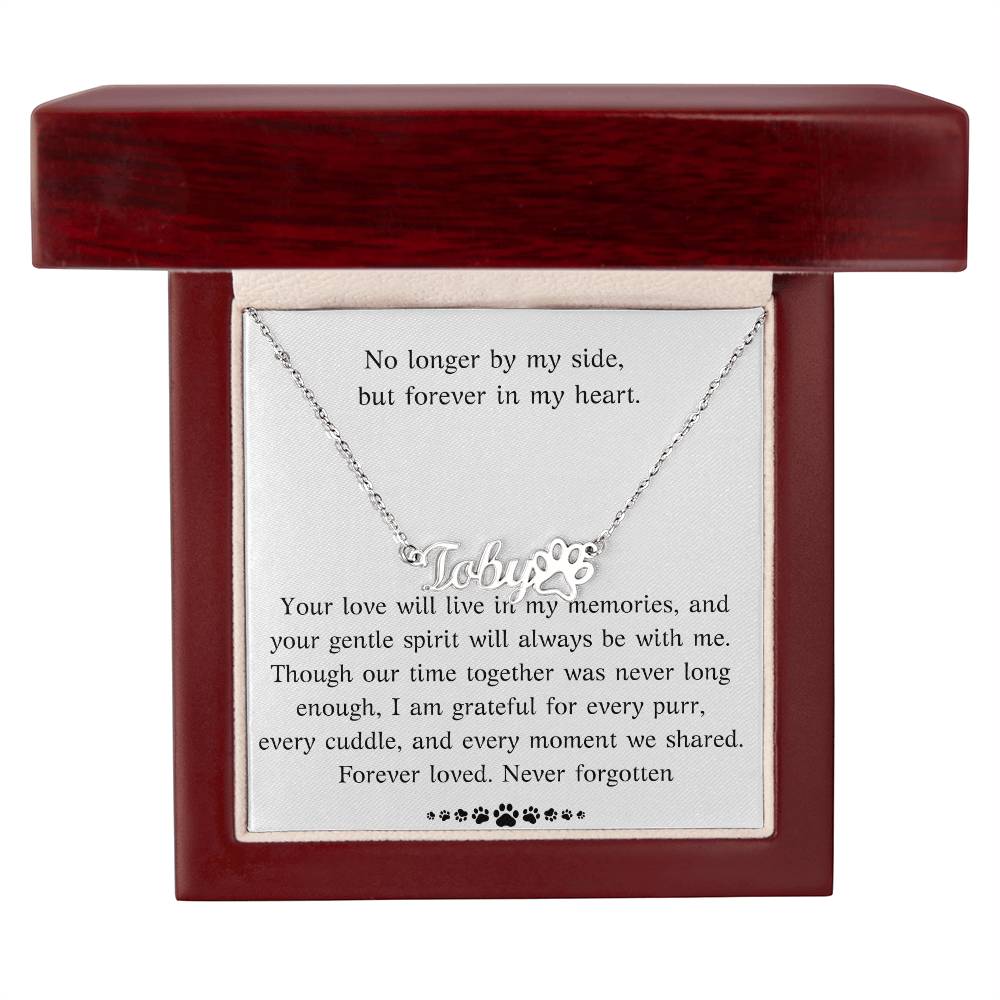 Personalized Cat Memorial Necklace, Custom Pet Loss Gift, Cat Remembrance Jewelry, Engraved Cat Name Necklace, Sympathy Gift for Cat Lover