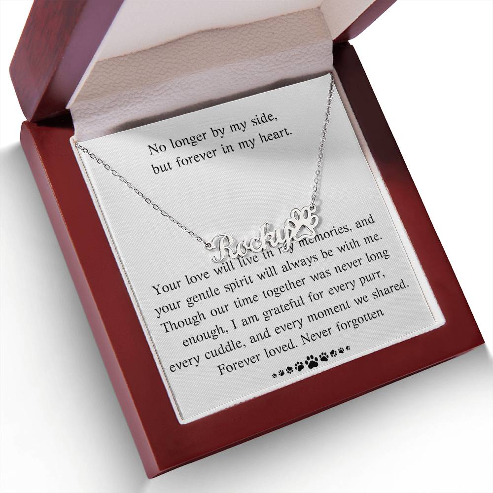 Personalized Cat Memorial Necklace, Custom Pet Loss Gift, Cat Remembrance Jewelry, Engraved Cat Name Necklace, Sympathy Gift for Cat Lover