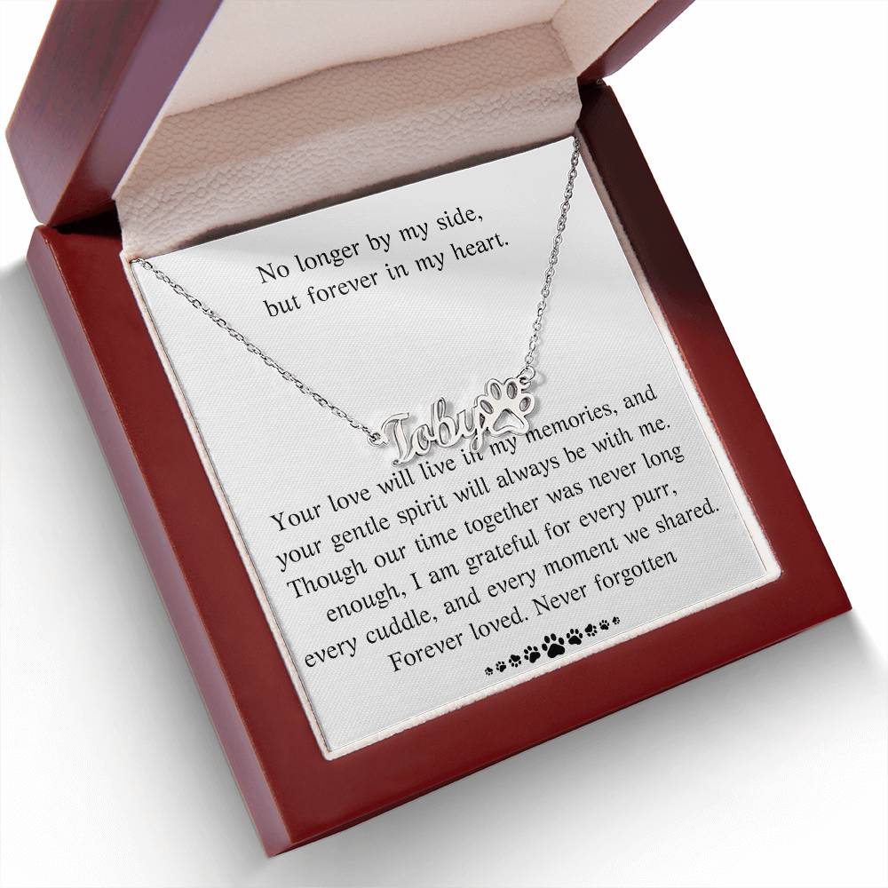 Personalized Cat Memorial Necklace, Custom Pet Loss Gift, Cat Remembrance Jewelry, Engraved Cat Name Necklace, Sympathy Gift for Cat Lover