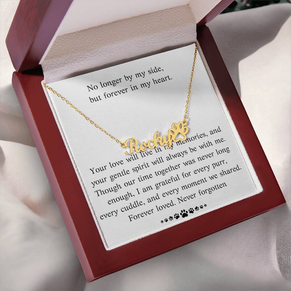 Personalized Cat Memorial Necklace, Custom Pet Loss Gift, Cat Remembrance Jewelry, Engraved Cat Name Necklace, Sympathy Gift for Cat Lover