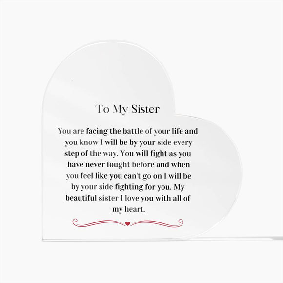 Cancer Gift For Sister, Cancer Support Gift For Sister, Cancer Support Acrylic Plaque, Chemo Gift For Sister, Acrylic Plaque Support Gift For Sister