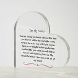 Cancer Gift For Sister, Cancer Support Gift For Sister, Cancer Support Acrylic Plaque, Chemo Gift For Sister, Acrylic Plaque Support Gift For Sister