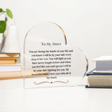 Cancer Gift For Sister, Cancer Support Gift For Sister, Cancer Support Acrylic Plaque, Chemo Gift For Sister, Acrylic Plaque Support Gift For Sister