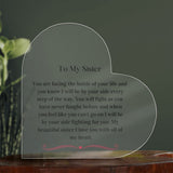 Cancer Gift For Sister, Cancer Support Gift For Sister, Cancer Support Acrylic Plaque, Chemo Gift For Sister, Acrylic Plaque Support Gift For Sister