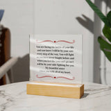 Cancer Support Gift For Sister, Breast Cancer Gift For Sister, Cancer Support Acrylic Plaque, Fight Cancer Gift, Chemo Support Gift For Sister