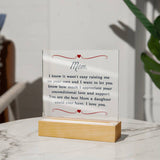 Gift Idea for Mom - Heartfelt Thank You Acrylic Plaque For Mom - Perfect Christmas Gift for Single Mom - Gift For Single Mom From Daughter
