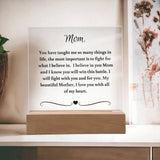 Cancer Gift For Mom, Cancer Support Gift For Mom, Cancer Support Acrylic Plaque, Breast Cancer Gift For Mom, Chemo Gift For Mother, Acrylic Plaque Support Gift For Mom