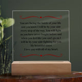 Cancer Support Gift For Sister, Breast Cancer Gift For Sister, Cancer Support Acrylic Plaque, Fight Cancer Gift, Chemo Support Gift For Sister