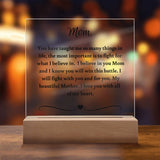Cancer Gift For Mom, Cancer Support Gift For Mom, Cancer Support Acrylic Plaque, Breast Cancer Gift For Mom, Chemo Gift For Mother, Acrylic Plaque Support Gift For Mom