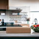 Cancer Gift For Mom, Cancer Support Gift For Mom, Cancer Support Acrylic Plaque, Breast Cancer Gift For Mom, Chemo Gift For Mother, Acrylic Plaque Support Gift For Mom