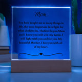 Cancer Gift For Mom, Cancer Support Gift For Mom, Cancer Support Acrylic Plaque, Breast Cancer Gift For Mom, Chemo Gift For Mother, Acrylic Plaque Support Gift For Mom