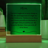 Cancer Gift For Mom, Cancer Support Gift For Mom, Cancer Support Acrylic Plaque, Breast Cancer Gift For Mom, Chemo Gift For Mother, Acrylic Plaque Support Gift For Mom