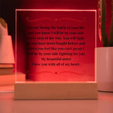 Cancer Support Gift For Sister, Breast Cancer Gift For Sister, Cancer Support Acrylic Plaque, Fight Cancer Gift, Chemo Support Gift For Sister