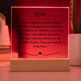 Cancer Gift For Mom, Cancer Support Gift For Mom, Cancer Support Acrylic Plaque, Breast Cancer Gift For Mom, Chemo Gift For Mother, Acrylic Plaque Support Gift For Mom