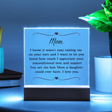 Gift Idea for Mom - Heartfelt Thank You Acrylic Plaque For Mom - Perfect Christmas Gift for Single Mom - Gift For Single Mom From Daughter