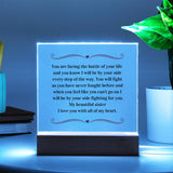 Cancer Support Gift For Sister, Breast Cancer Gift For Sister, Cancer Support Acrylic Plaque, Fight Cancer Gift, Chemo Support Gift For Sister