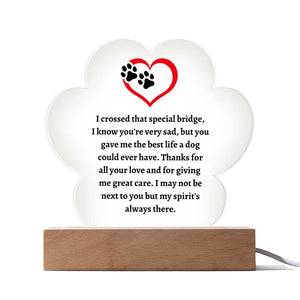 Dog Loss Memorial Acrylic Paw Plaque, Heartfelt Pet Remembrance Display, Great for Honoring Your Furry Friend, Compassionate Sympathy Gift