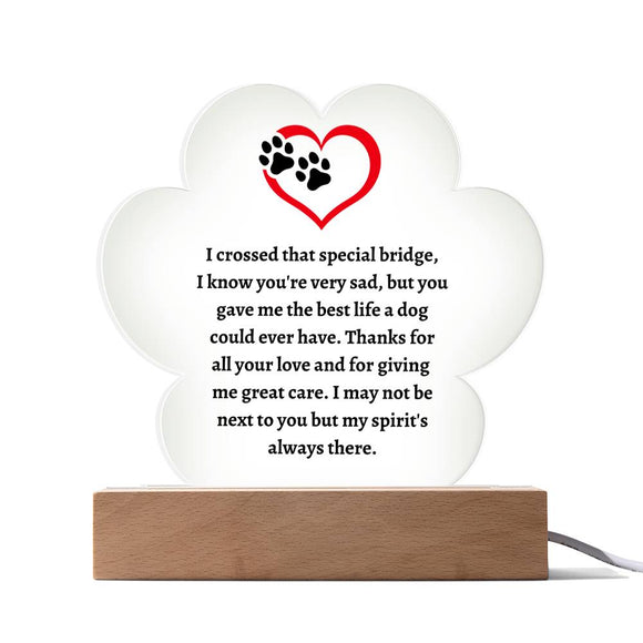 Dog Loss Memorial Acrylic Paw Plaque, Heartfelt Pet Remembrance Display, Great for Honoring Your Furry Friend, Compassionate Sympathy Gift