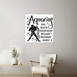 Zodiac Metal Art Print Aquarius