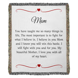 Cancer Diagnosis Support Blanket, Heirloom Woven Warmth for Mom, Uplifting Gift for Mother's Fight, Cancer Care Gift