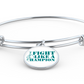Fight Like a Champion Ovarian Cancer Bracelet, Inspirational Cancer Support Jewelry, Ovarian Cancer Diagnosis Gift, Cancer Fighter Bracelet