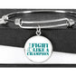 Fight Like a Champion Ovarian Cancer Bracelet, Inspirational Cancer Support Jewelry, Ovarian Cancer Diagnosis Gift, Cancer Fighter Bracelet