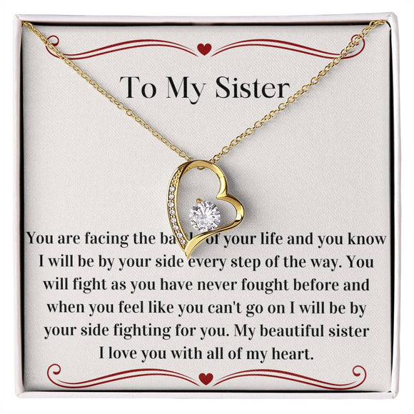 Cancer Support Gift For Sister, Breast Cancer Gift For Sister, Strength Necklace, Fight Cancer Gift, Fight Cancer Jewelry, Chemo Support