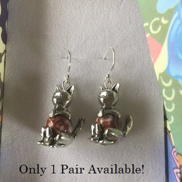 Leopardskin Jasper Cat Earrings - TreasureNoni