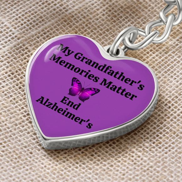My Grandfather's Memories Matter Alzheimers Keychain, Alzheimers Keychain, Alzheimers Awareness, Alzheimers Support Grandfather, End Alzheimers