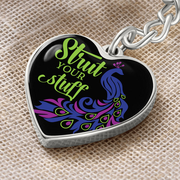 Strut Your Stuff, Peacock, Peacock Keychain, Colorful Peacock, Peacock Keyring, Peacock Gift