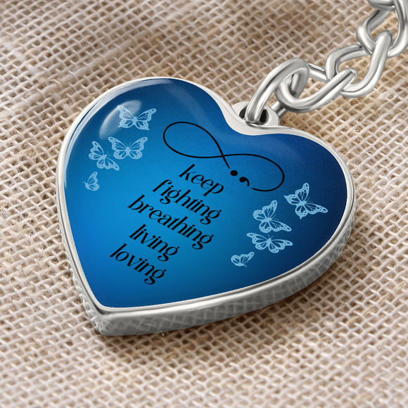 Semicolon Keychain, Semicolon Gift, Semicolon Heart Keychain, Suicide Awareness, Mental Health