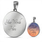 Faith over Fear Christian Jewelry Circle Pendant Necklace with the Option to Engrave - TreasureNoni