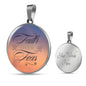 Faith over Fear Christian Jewelry Circle Pendant Necklace with the Option to Engrave - TreasureNoni