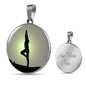 Yoga Pose Circle Charm Necklace Yoga Lover Charm Bracelet with the Option to Engrave. - TreasureNoni