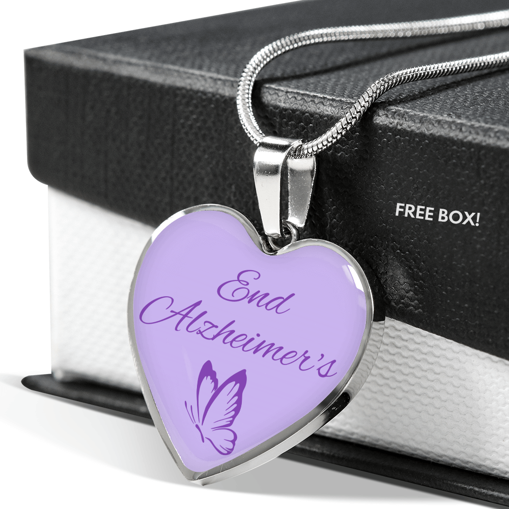 End Alzheimer's Heart Pendant, End Alzheimer's Jewelry, End Alzheimer's Necklace, Alzheimer's Awareness, Alzheimer's Support, Alzheimer's Jewelry