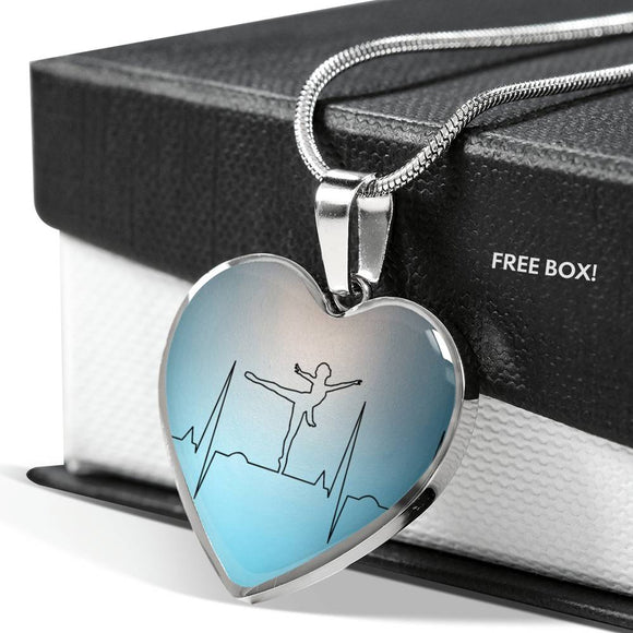 Ballerina Heart Pendant Ballerina Heartbeat Design Necklace - TreasureNoni