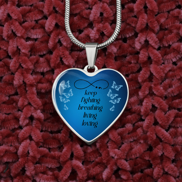 Semicolon Necklace, Semicolon Gift, Semicolon Heart Necklace, Suicide Awareness, Mental Health, Suicide Prevention Awareness, Semicolon Pendant