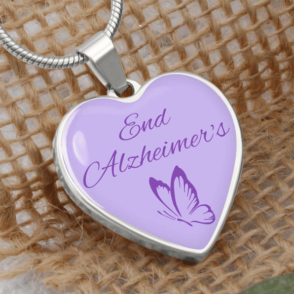 End Alzheimer's Heart Pendant, End Alzheimer's Jewelry, End Alzheimer's Necklace, Alzheimer's Awareness, Alzheimer's Support, Alzheimer's Jewelry
