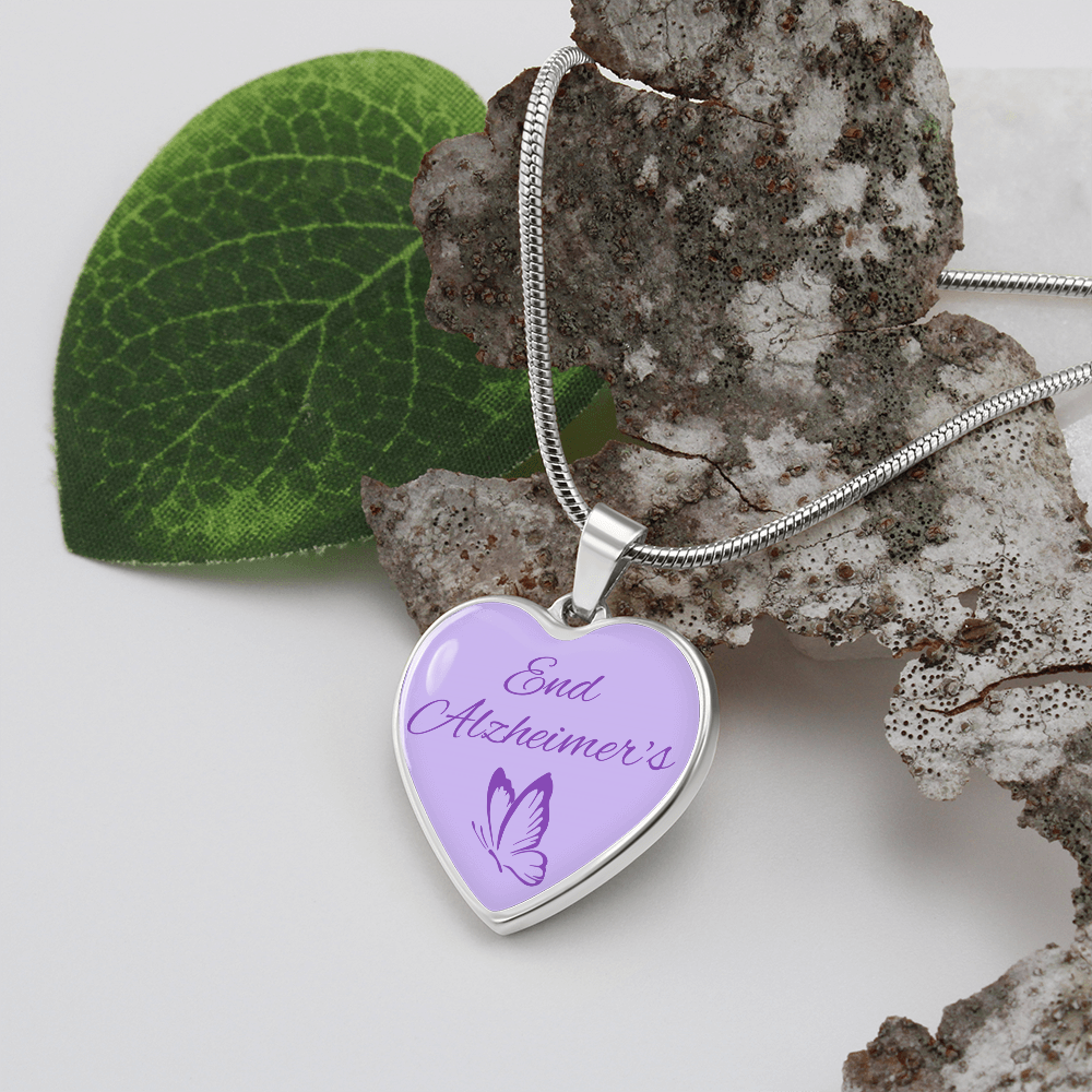 End Alzheimer's Heart Pendant, End Alzheimer's Jewelry, End Alzheimer's Necklace, Alzheimer's Awareness, Alzheimer's Support, Alzheimer's Jewelry