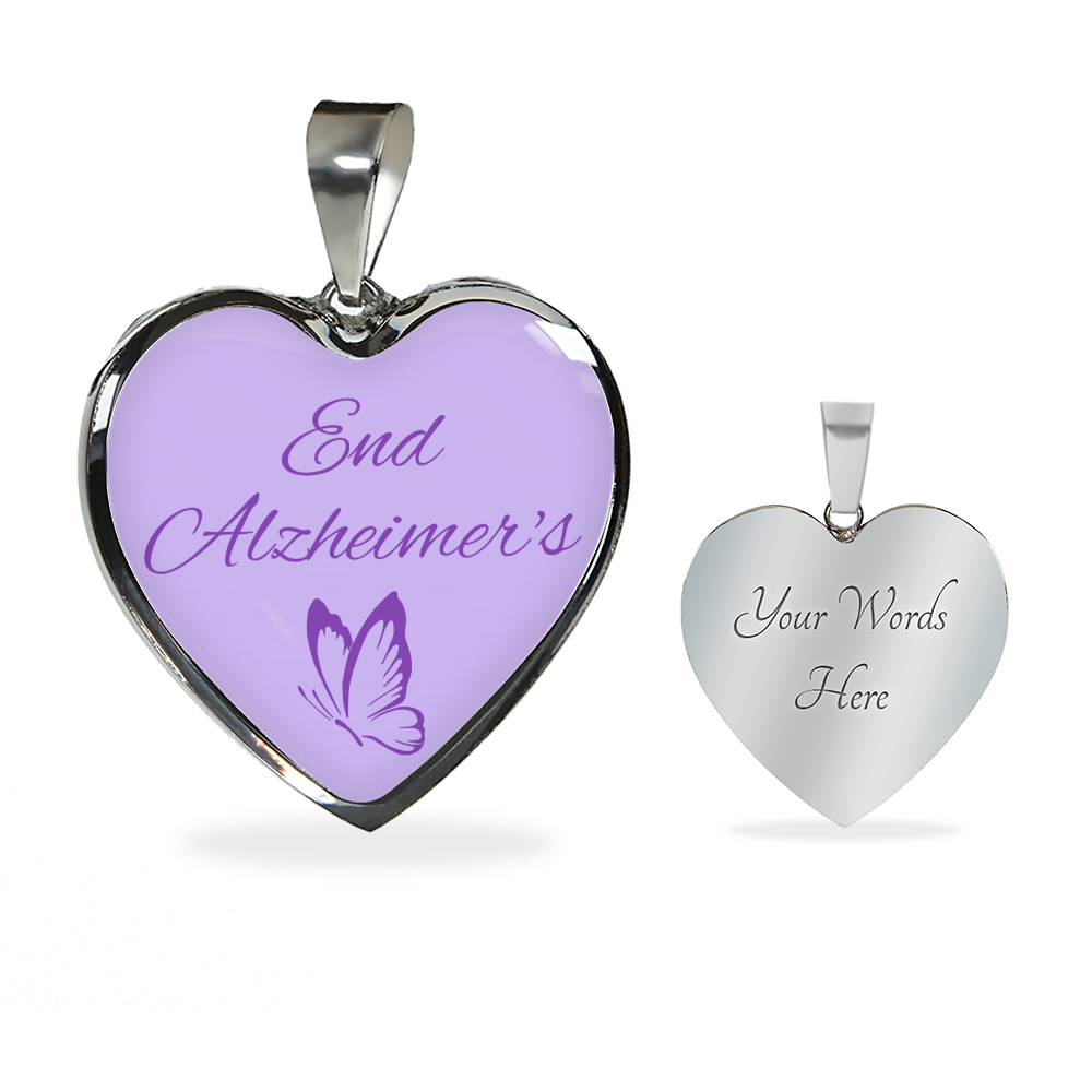 End Alzheimer's Heart Pendant, End Alzheimer's Jewelry, End Alzheimer's Necklace, Alzheimer's Awareness, Alzheimer's Support, Alzheimer's Jewelry