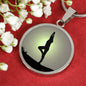 Yoga Pose Circle Charm Necklace Yoga Lover Charm Bracelet with the Option to Engrave. - TreasureNoni
